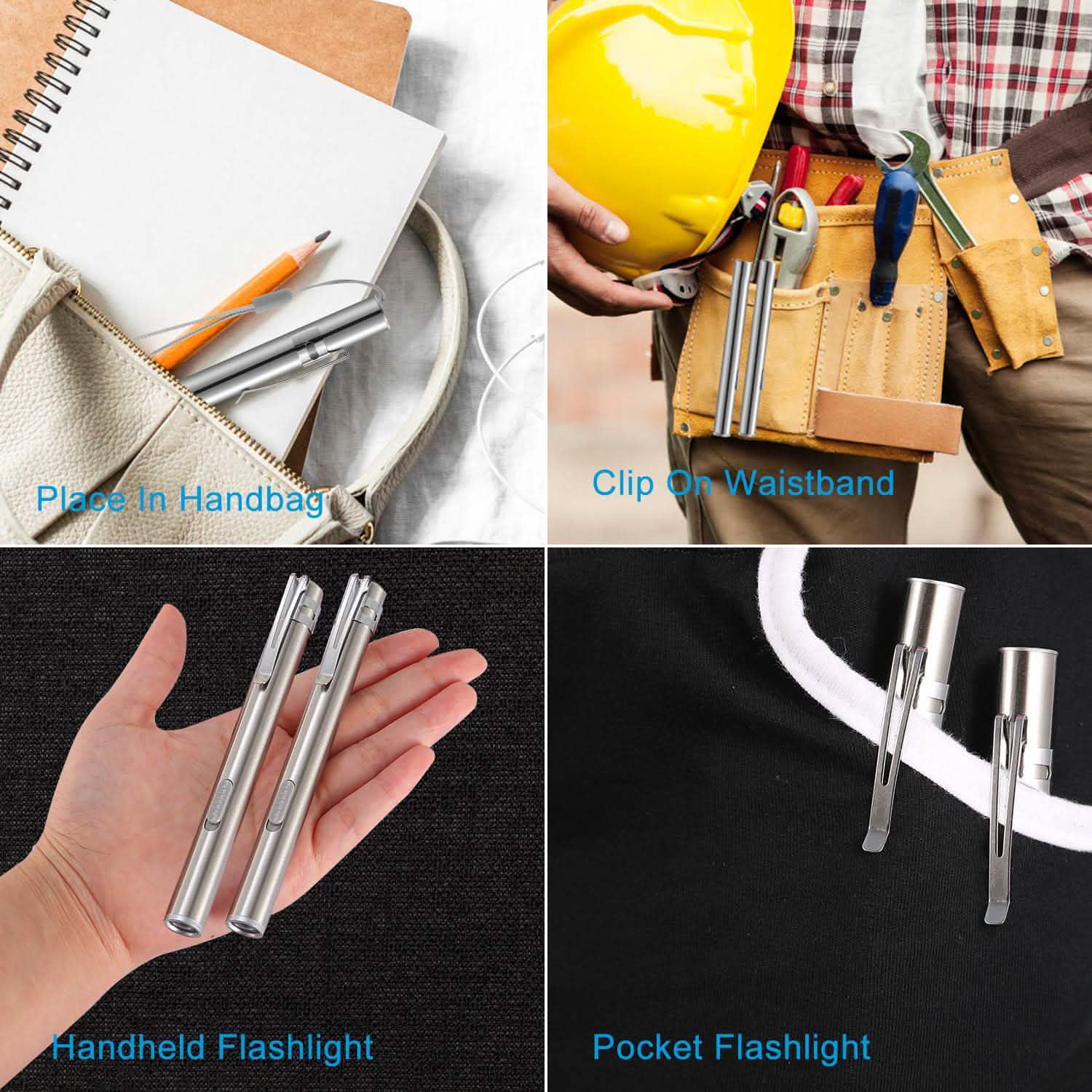 2-Pieces: Stainless Steel Flashlight Repair Water Resistant for Medical Students DailySale