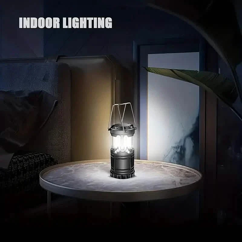 2-Pieces: Super Bright LED Camping Lantern - Portable and Collapsible Emergency Flashlight with Battery Power DailySale