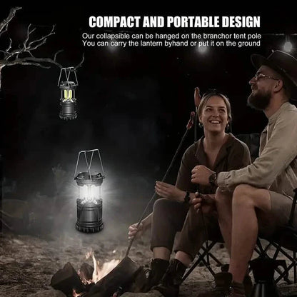2-Pieces: Super Bright LED Camping Lantern - Portable and Collapsible Emergency Flashlight with Battery Power DailySale