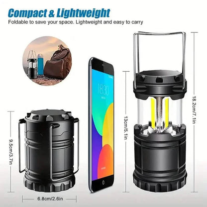 2-Pieces: Super Bright LED Camping Lantern - Portable and Collapsible Emergency Flashlight with Battery Power DailySale