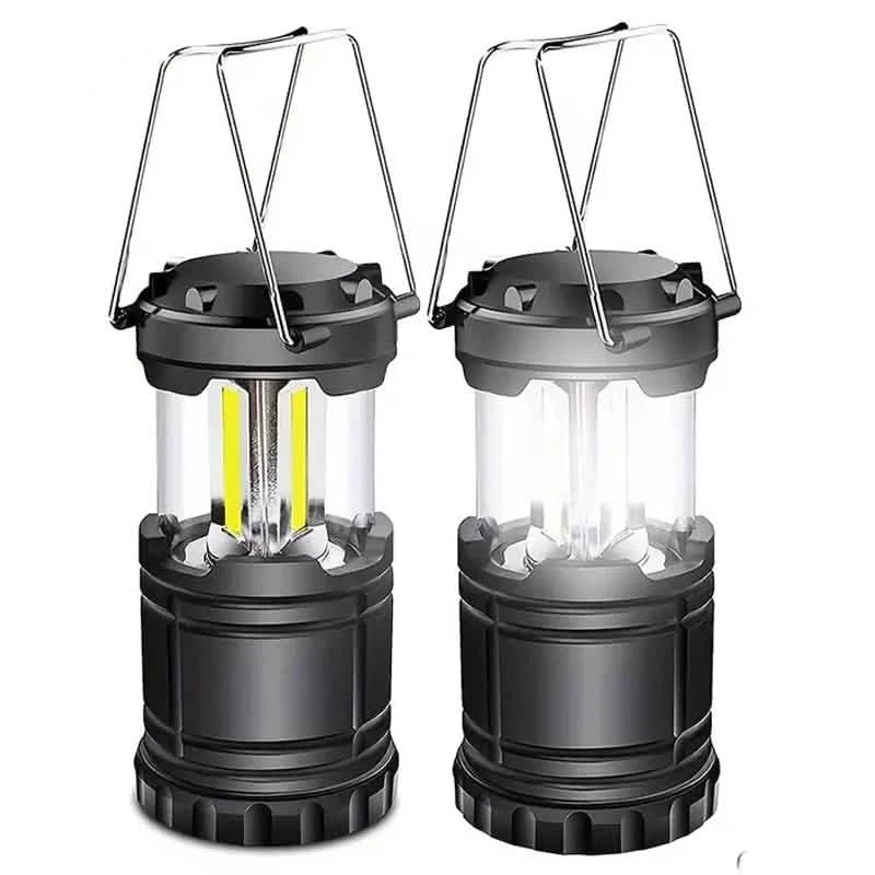 2-Pieces: Super Bright LED Camping Lantern - Portable and Collapsible Emergency Flashlight with Battery Power DailySale