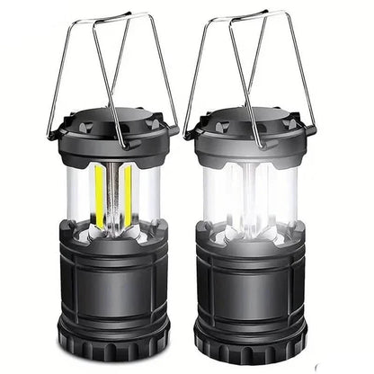2-Pieces: Super Bright LED Camping Lantern - Portable and Collapsible Emergency Flashlight with Battery Power DailySale