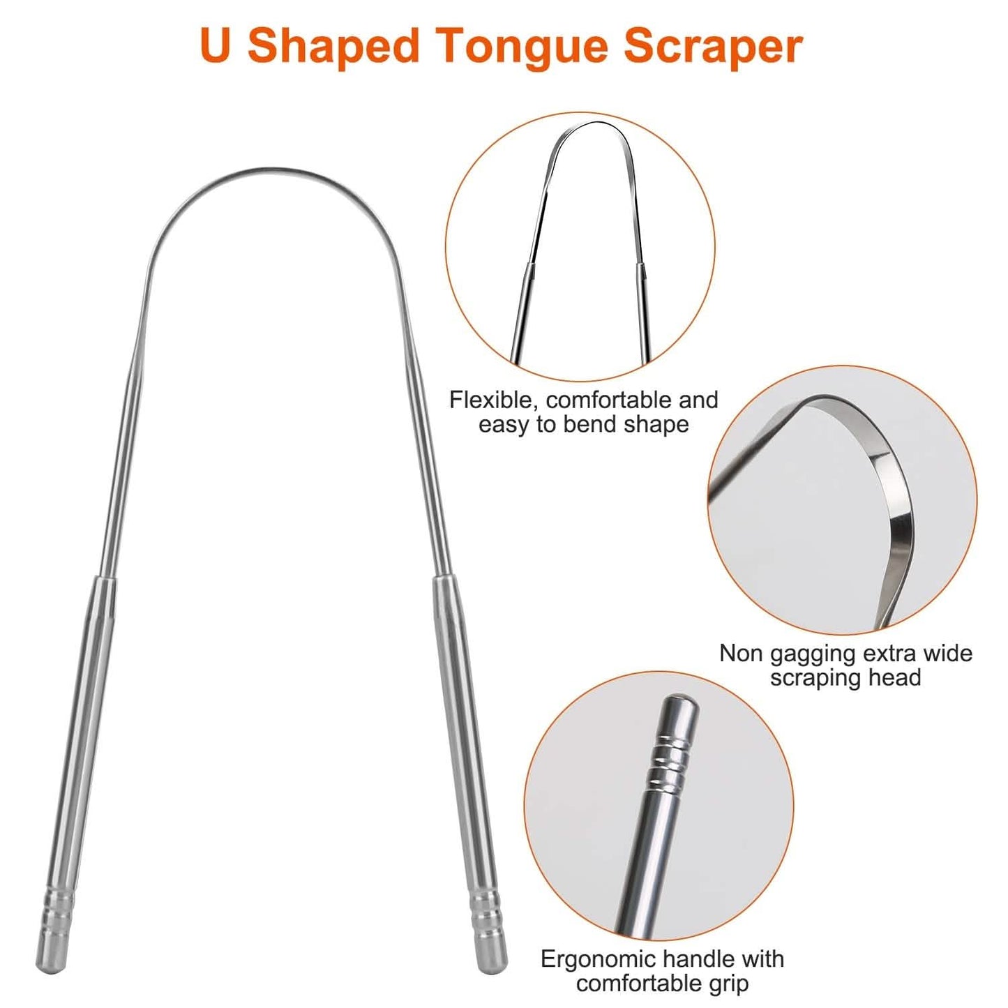 2-Pieces: Tongue Scraper Cleaner Stainless Steel DailySale