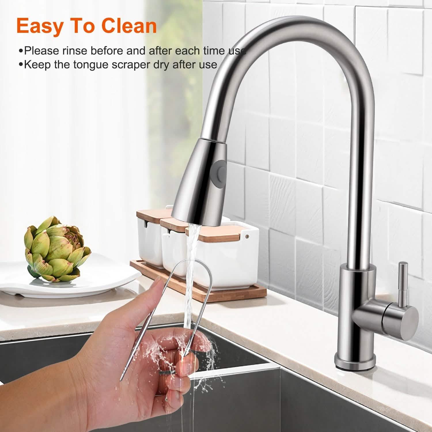 2-Pieces: Tongue Scraper Cleaner Stainless Steel DailySale