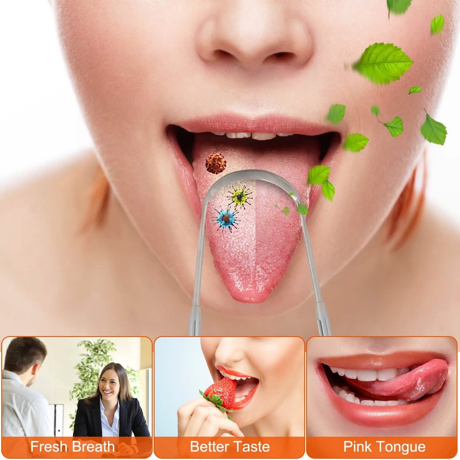 2-Pieces: Tongue Scraper Cleaner Stainless Steel DailySale