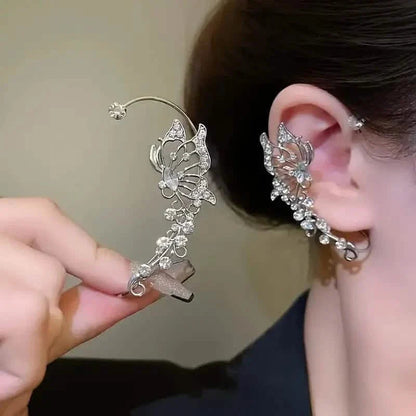 2-Pieces: Trendy Minimalist Style Hip Hop Hollow Butterfly Ear Climber DailySale
