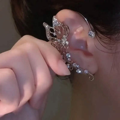 2-Pieces: Trendy Minimalist Style Hip Hop Hollow Butterfly Ear Climber DailySale