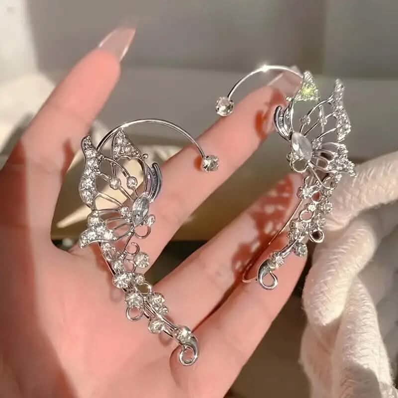 2-Pieces: Trendy Minimalist Style Hip Hop Hollow Butterfly Ear Climber DailySale