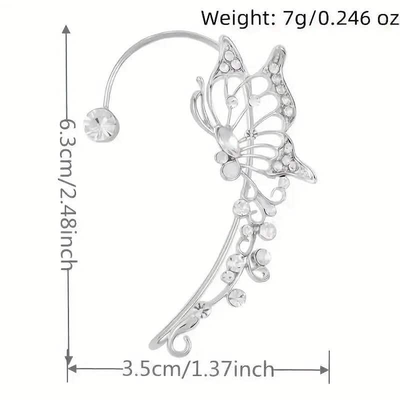 2-Pieces: Trendy Minimalist Style Hip Hop Hollow Butterfly Ear Climber DailySale
