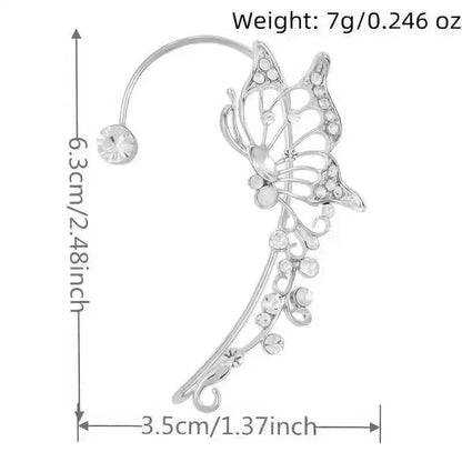 2-Pieces: Trendy Minimalist Style Hip Hop Hollow Butterfly Ear Climber DailySale