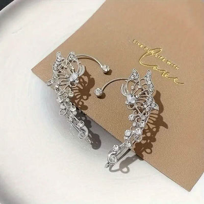 2-Pieces: Trendy Minimalist Style Hip Hop Hollow Butterfly Ear Climber DailySale