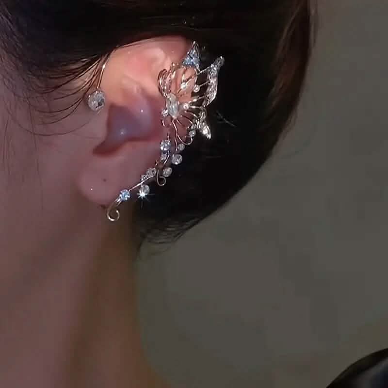 2-Pieces: Trendy Minimalist Style Hip Hop Hollow Butterfly Ear Climber DailySale