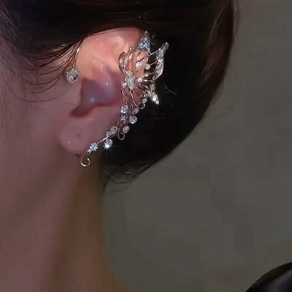 2-Pieces: Trendy Minimalist Style Hip Hop Hollow Butterfly Ear Climber DailySale