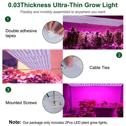 2-Pieces: Ultra-Thin LED Grow Lights for Indoor Plants with 126 LEDs DailySale