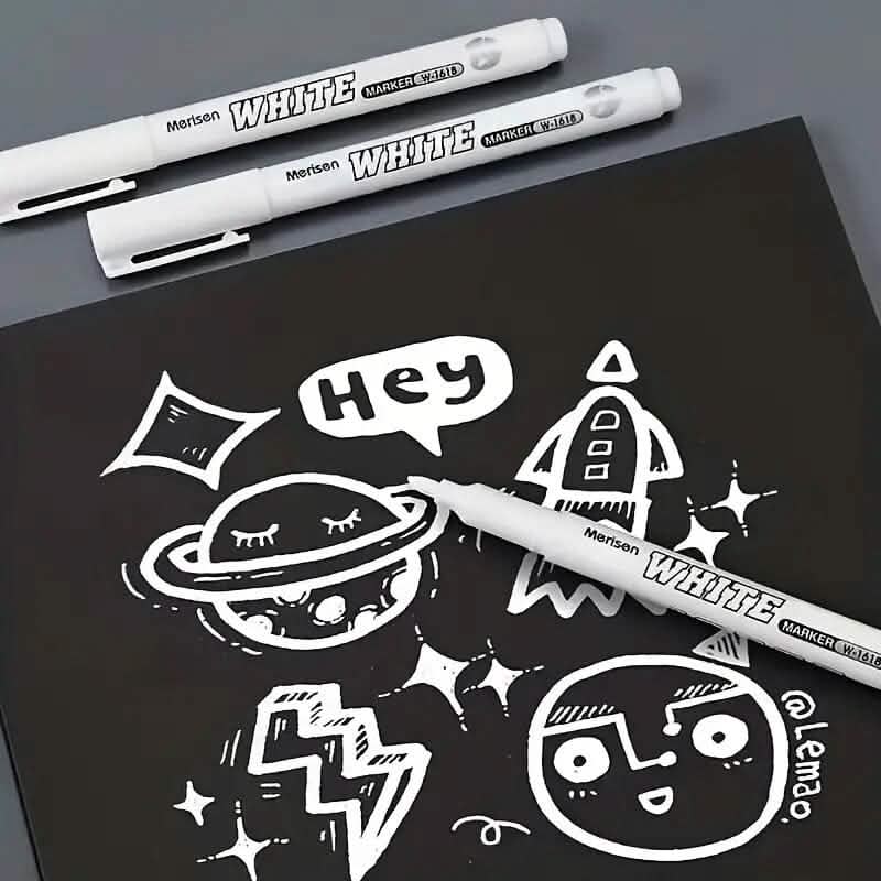 2-Pieces: White Marker Pen Alcohol Paint Oily Waterproof Tire Painting Graffiti Pens DailySale