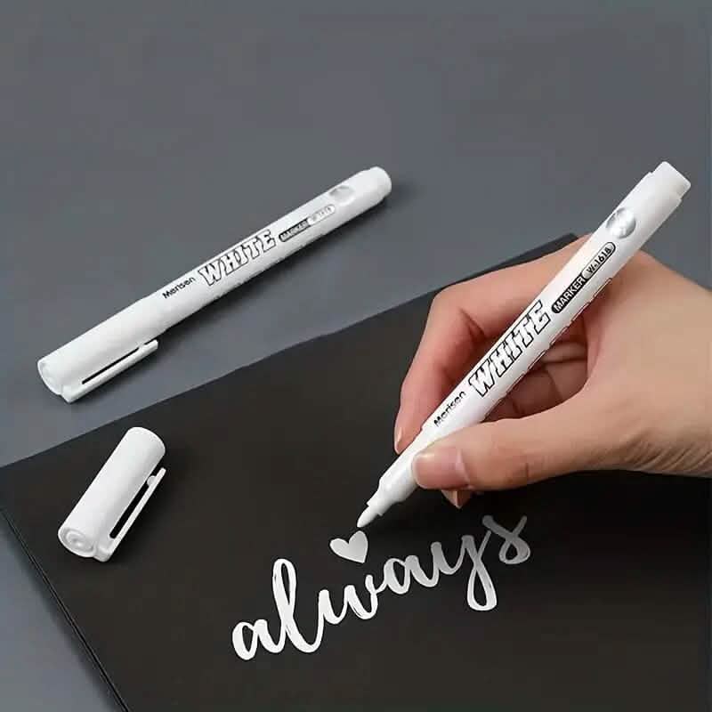 2-Pieces: White Marker Pen Alcohol Paint Oily Waterproof Tire Painting Graffiti Pens DailySale