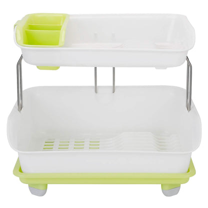 2-Tier Dish Drying Rack Cutlery Drainer DailySale