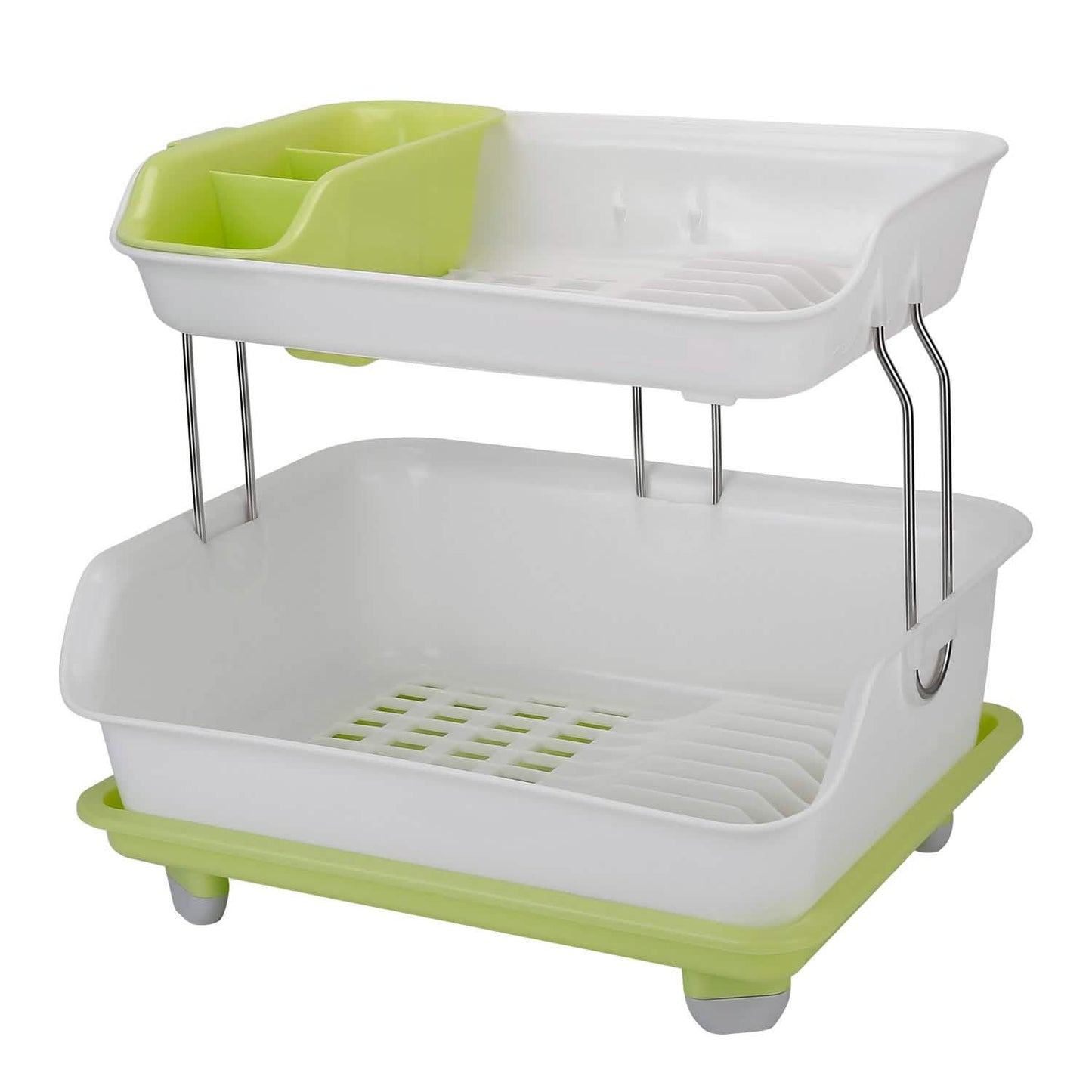 2-Tier Dish Drying Rack Cutlery Drainer DailySale