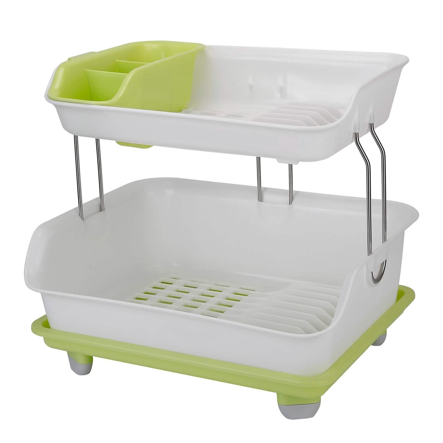 2-Tier Dish Drying Rack Cutlery Drainer DailySale