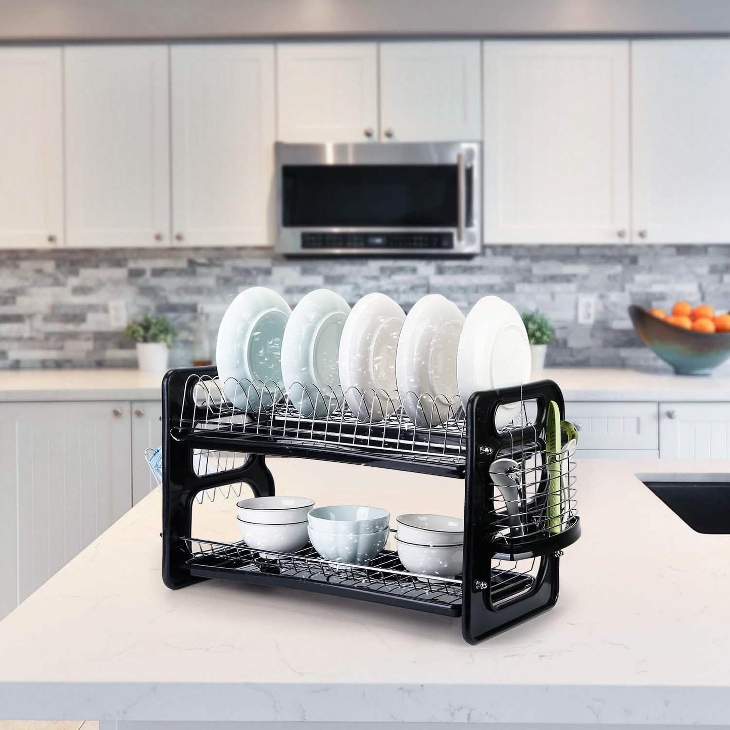 2-Tier Dish Drying Rack Drainboard Set DailySale