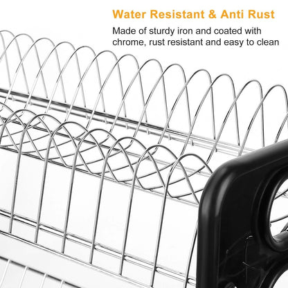 2-Tier Dish Drying Rack Drainboard Set DailySale