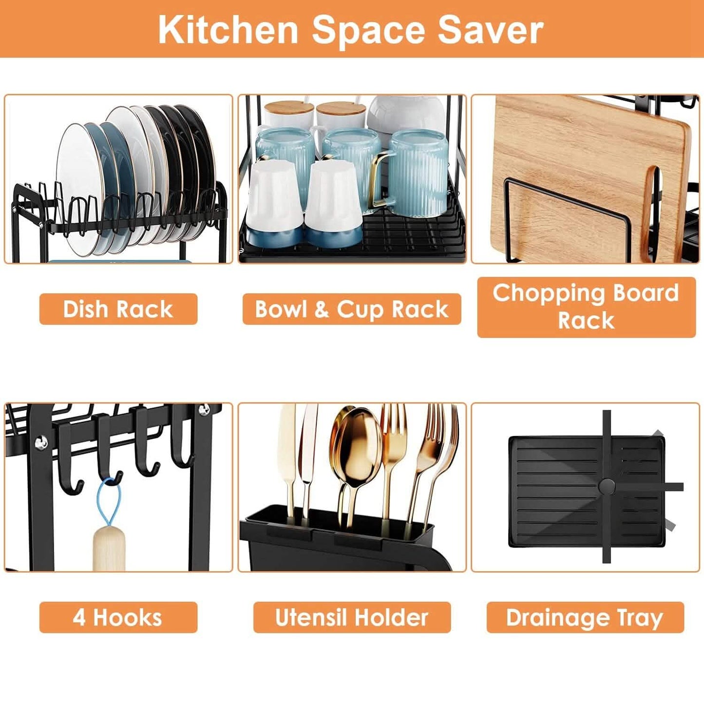 2-Tier Dish Drying Rack DailySale