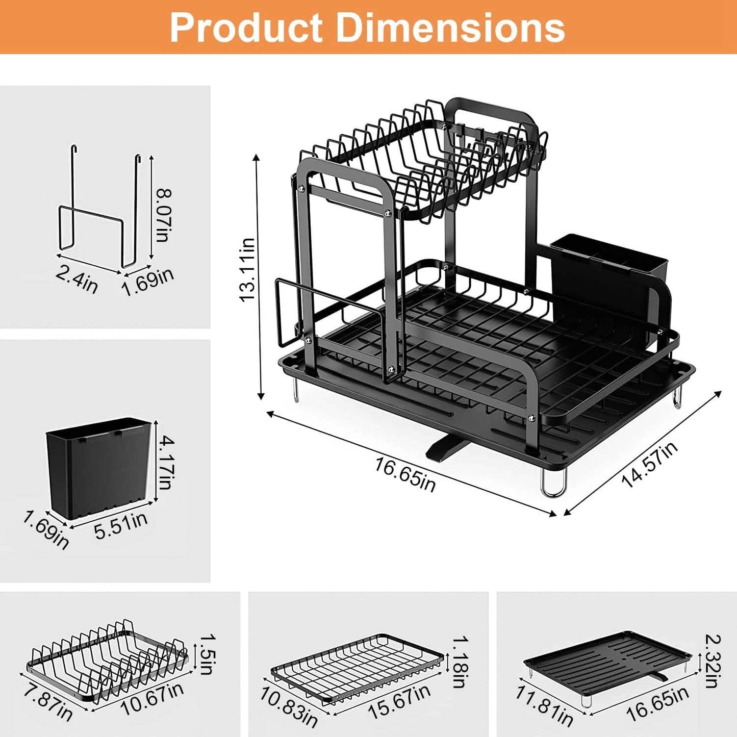 2-Tier Dish Drying Rack DailySale