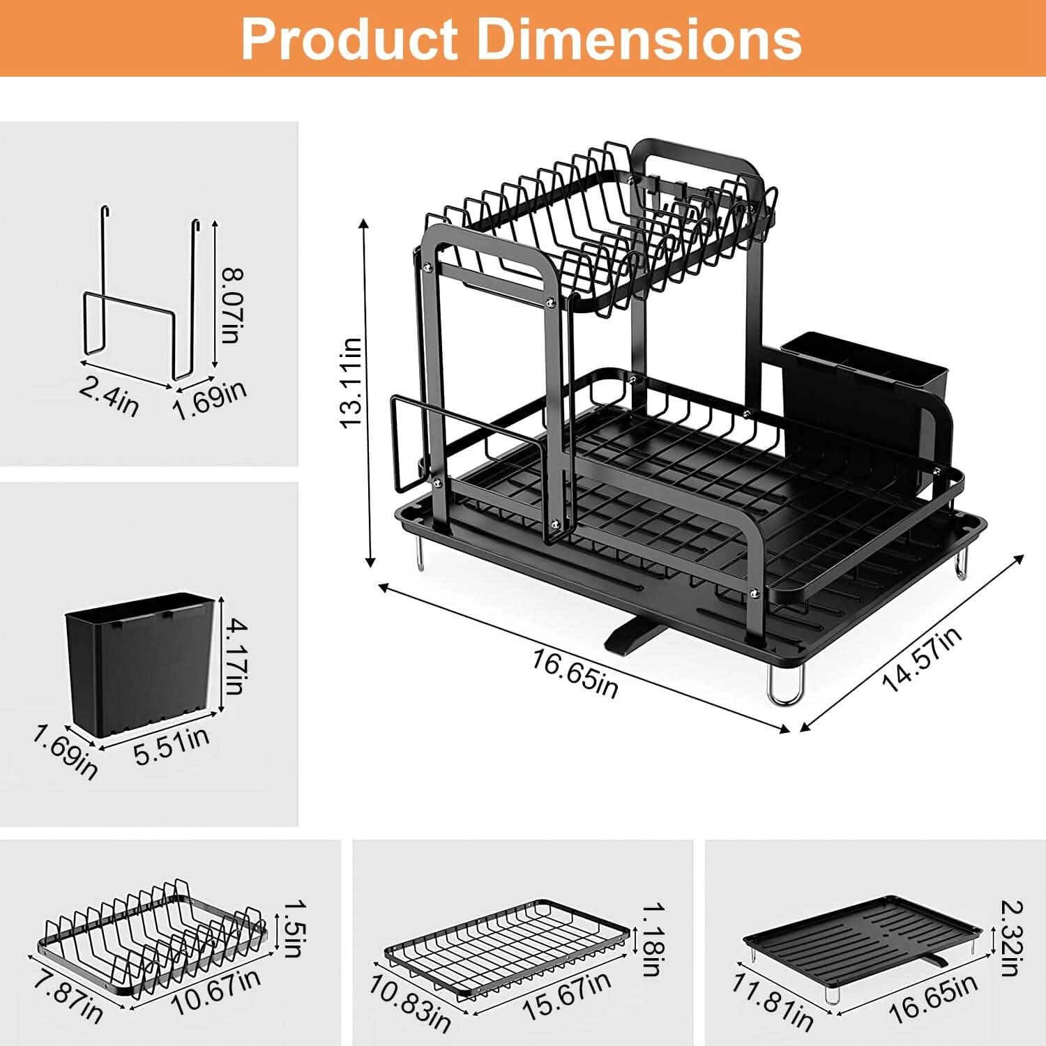 2-Tier Dish Drying Rack DailySale