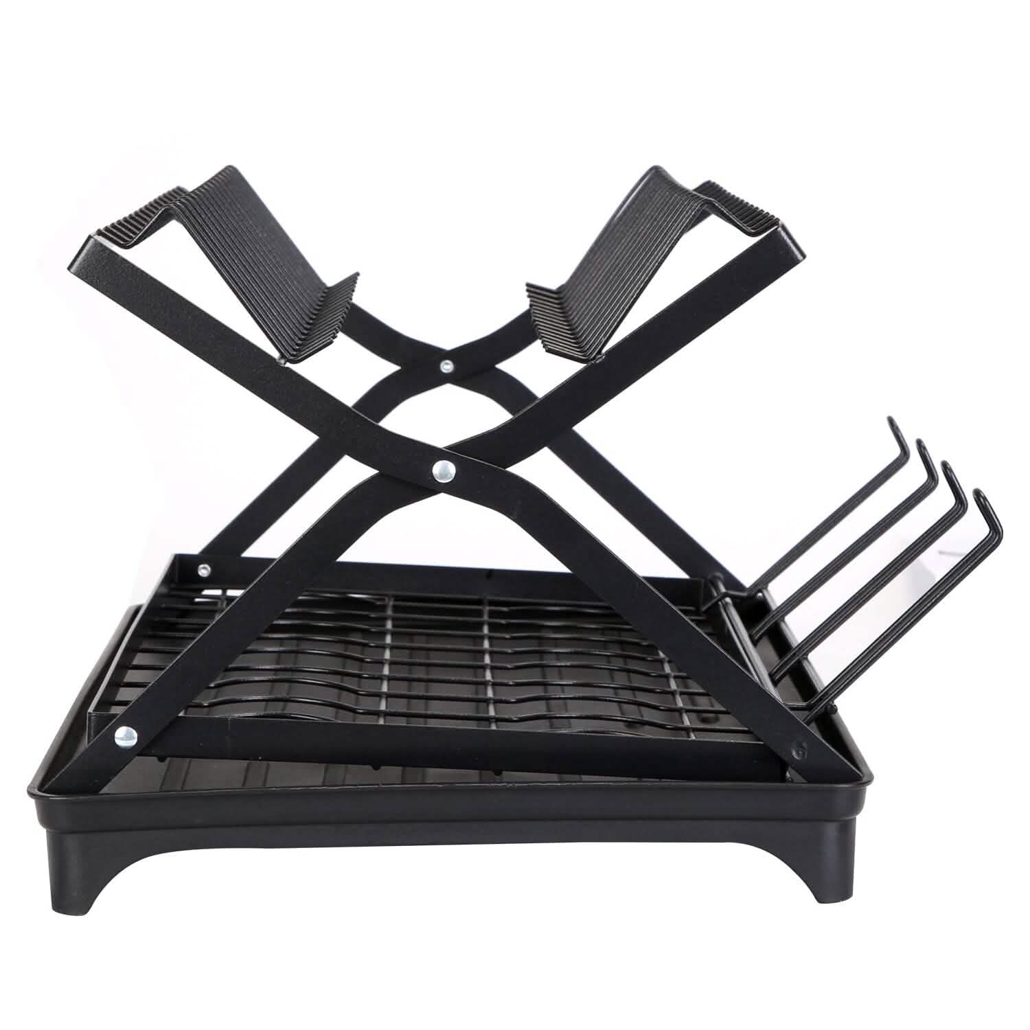 2-Tier Dish Drying Rack with Cup Holder and Drainboard DailySale