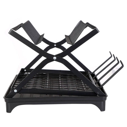 2-Tier Dish Drying Rack with Cup Holder and Drainboard DailySale
