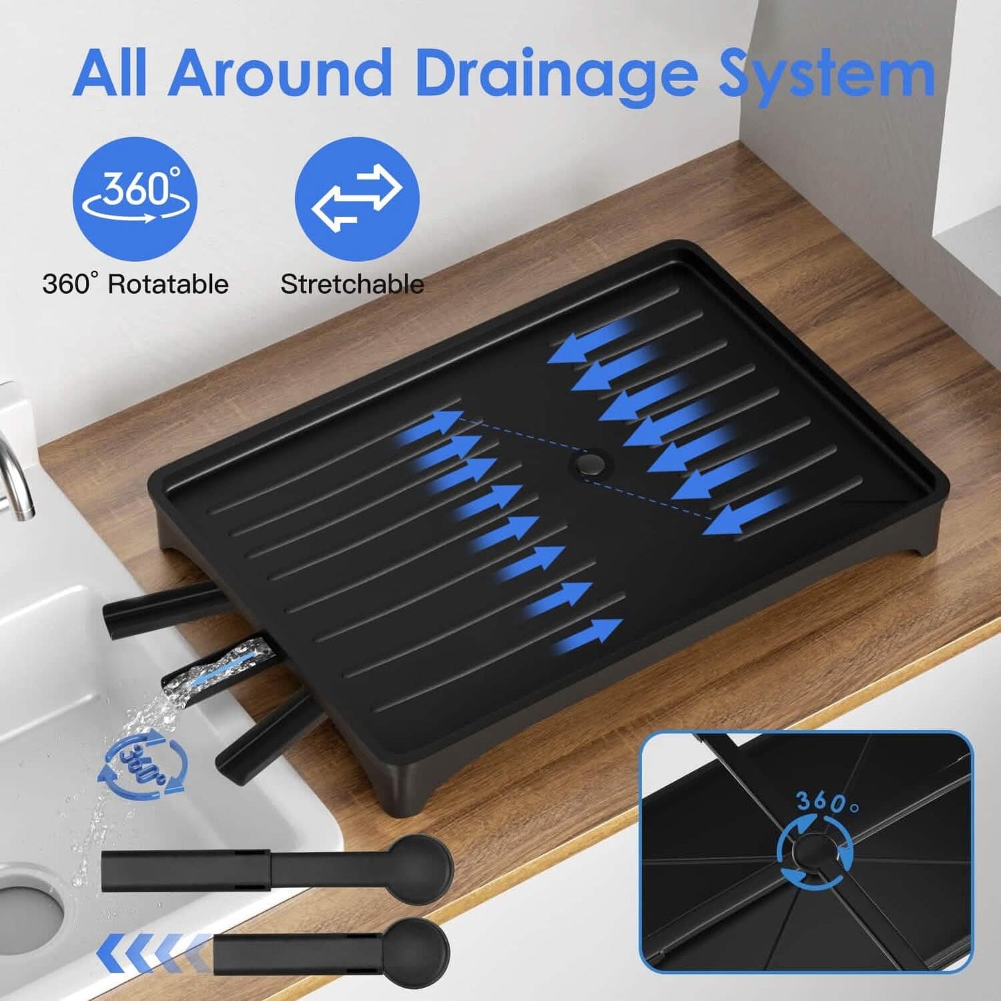 2-Tier Dish Drying Rack with Cup Holder and Drainboard DailySale
