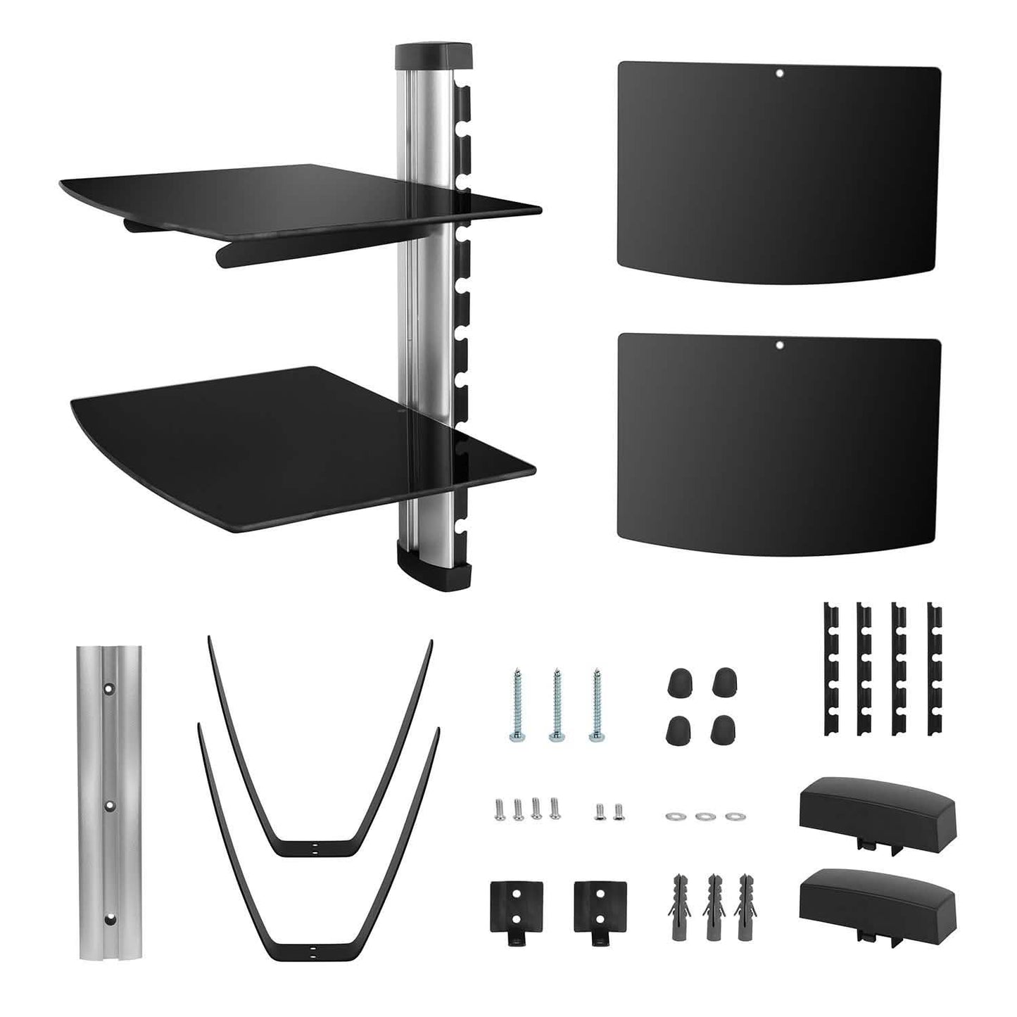 2 Tier Dual Glass Shelf Wall Mount DailySale