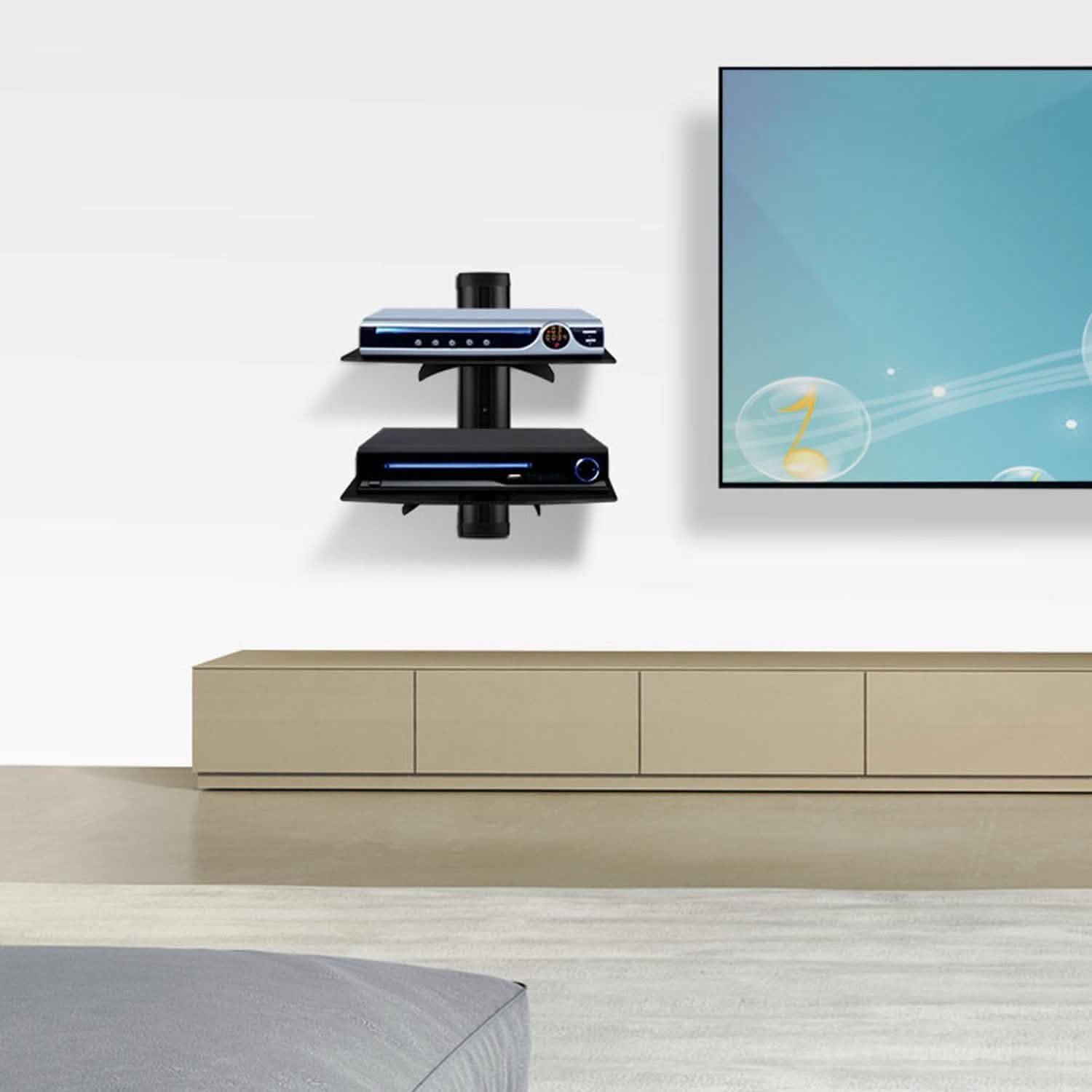 2 Tier Dual Glass Shelf Wall Mount DailySale