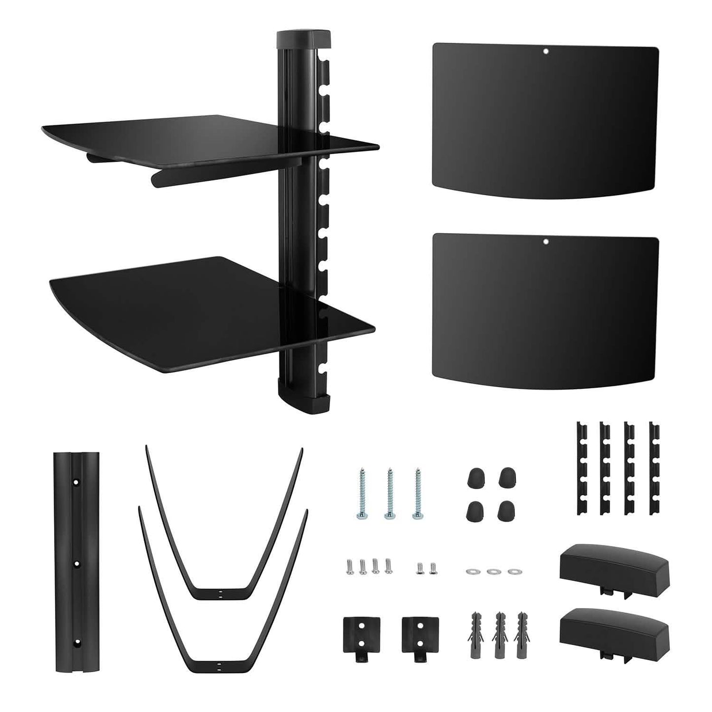 2 Tier Dual Glass Shelf Wall Mount DailySale