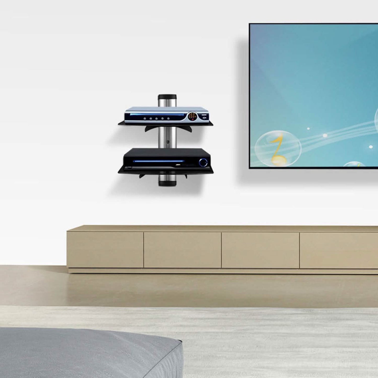 2 Tier Dual Glass Shelf Wall Mount DailySale