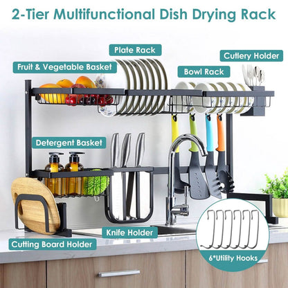 2-Tier Over the Sink Dish Drying Rack DailySale
