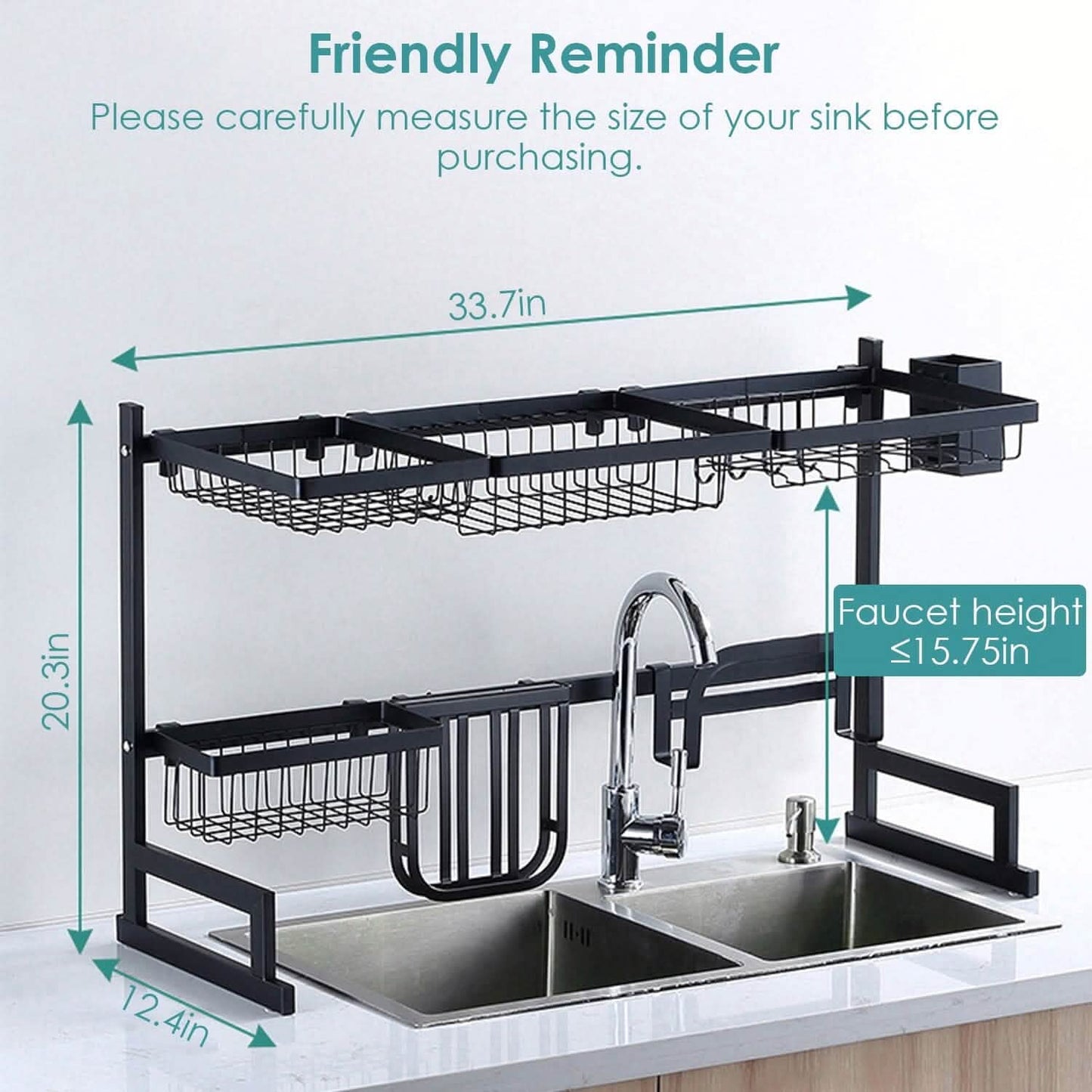 2-Tier Over the Sink Dish Drying Rack DailySale