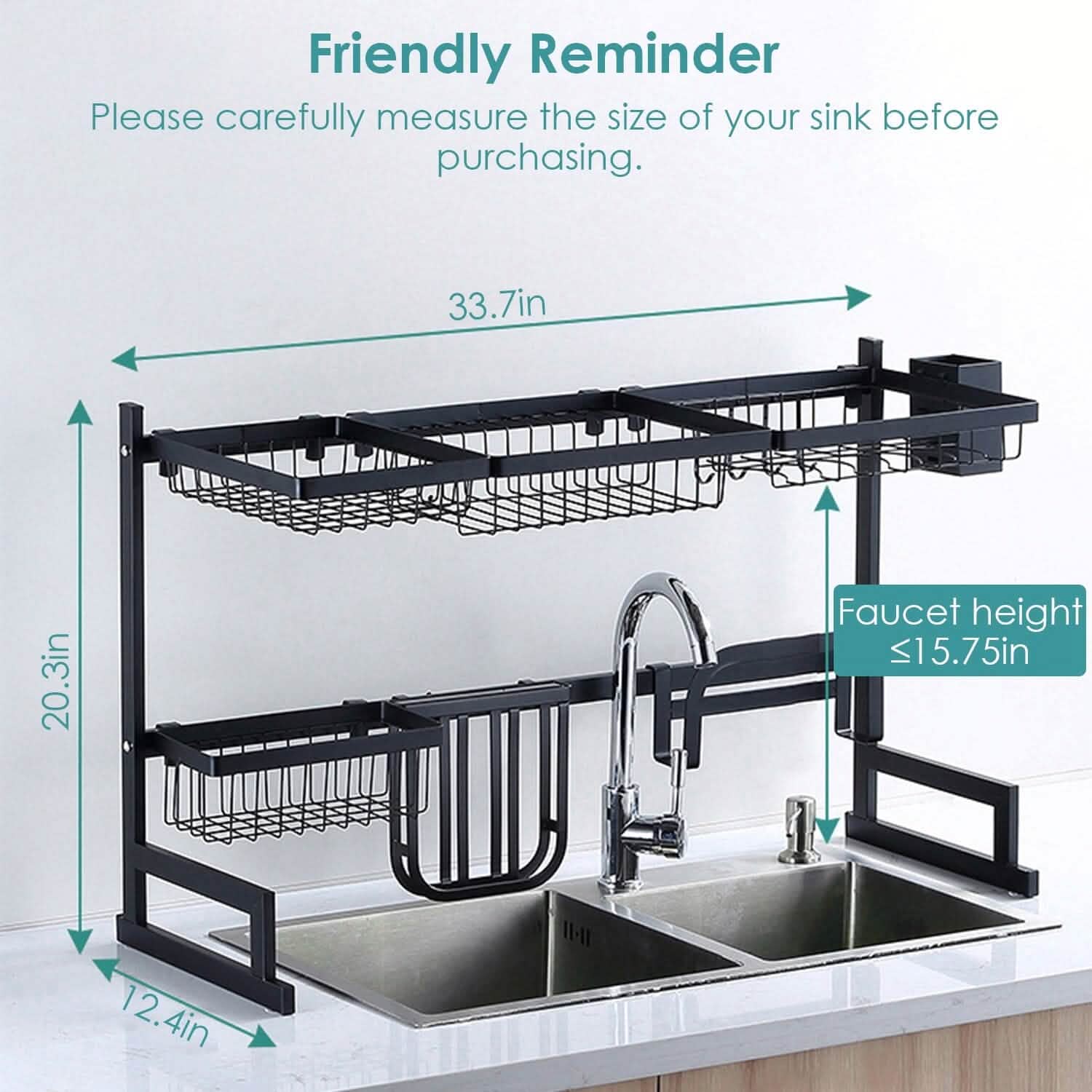 2-Tier Over the Sink Dish Drying Rack DailySale
