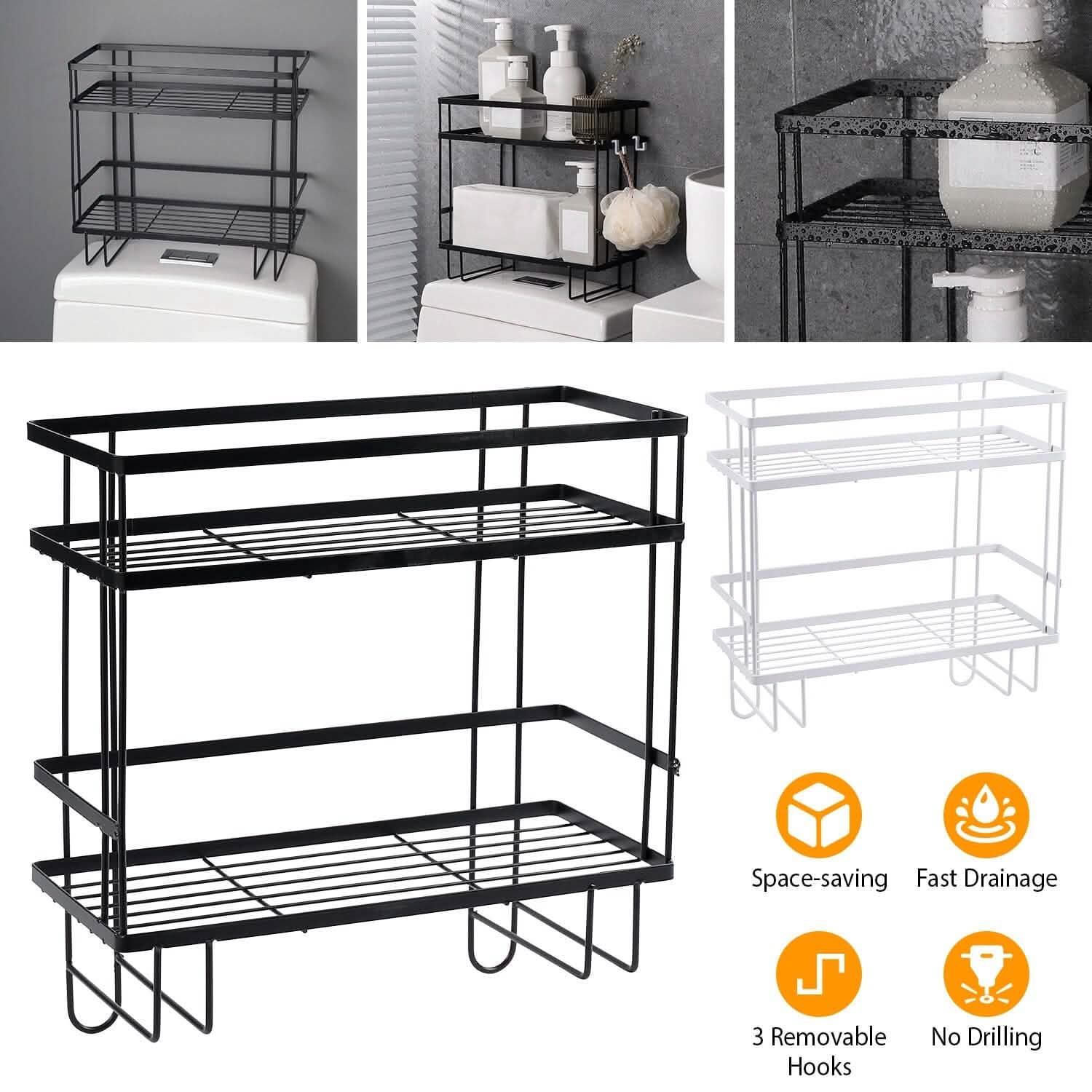 2-Tier Over the Toilet Storage Shelf Rack DailySale