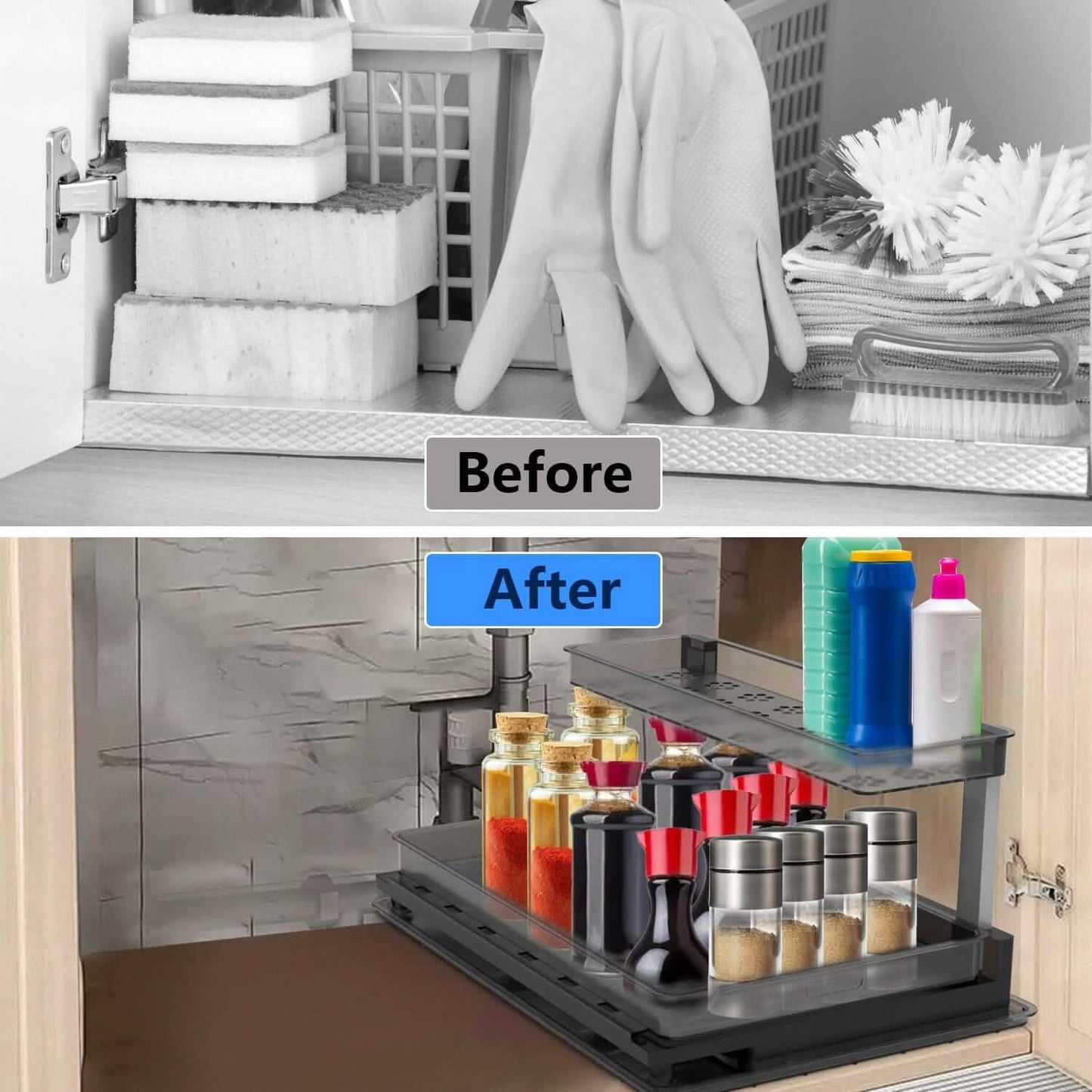 2-Tier Pull Out Under Sink Organizer DailySale