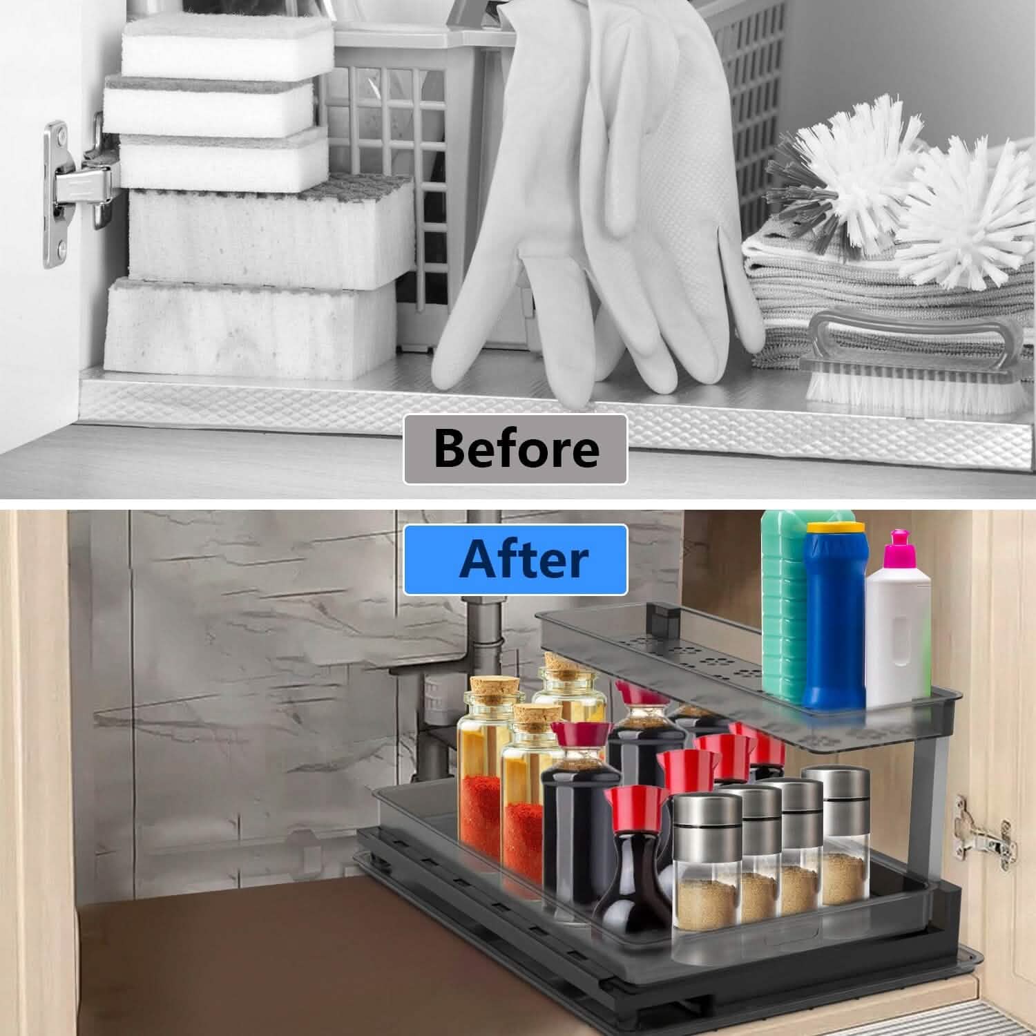 2-Tier Pull Out Under Sink Organizer DailySale
