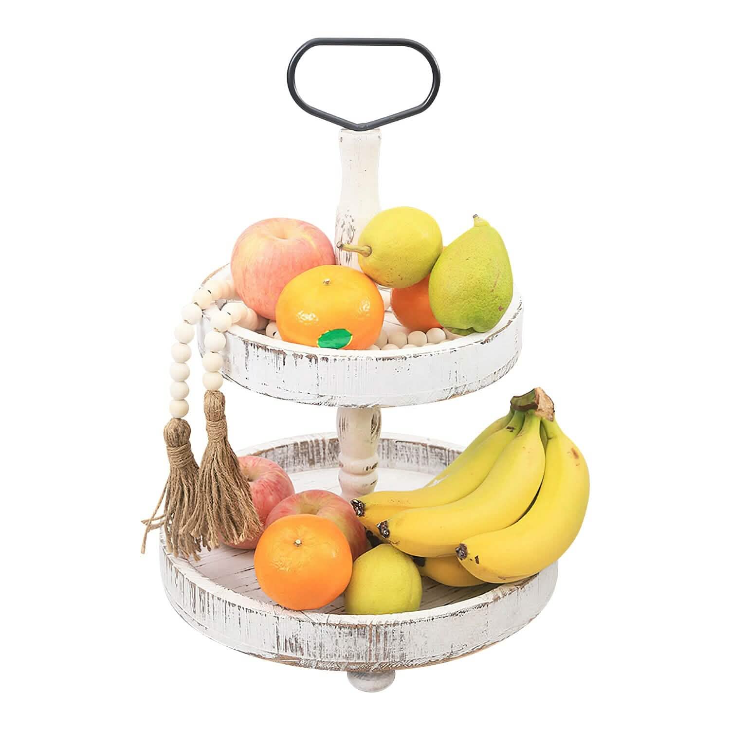 2-Tier Serving Tray Round Farmhouse Kitchen DailySale