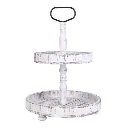 2-Tier Serving Tray Round Farmhouse Kitchen DailySale