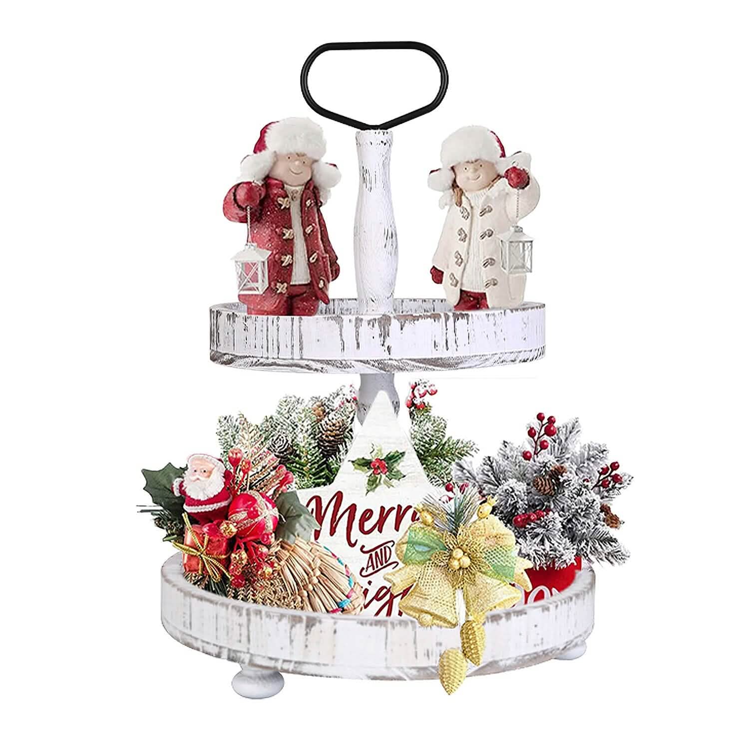 2-Tier Serving Tray Round Farmhouse Kitchen DailySale