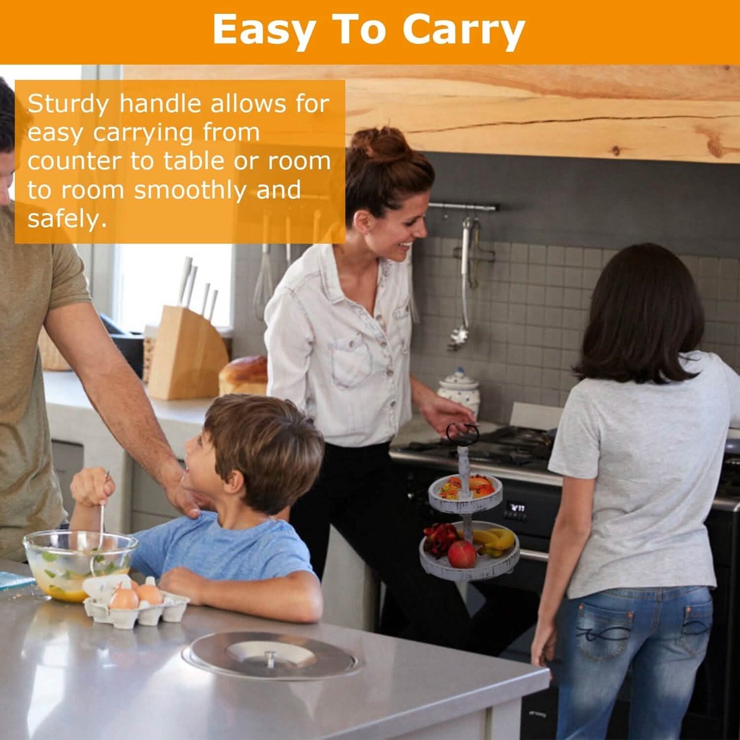 2-Tier Serving Tray Round Farmhouse Kitchen DailySale