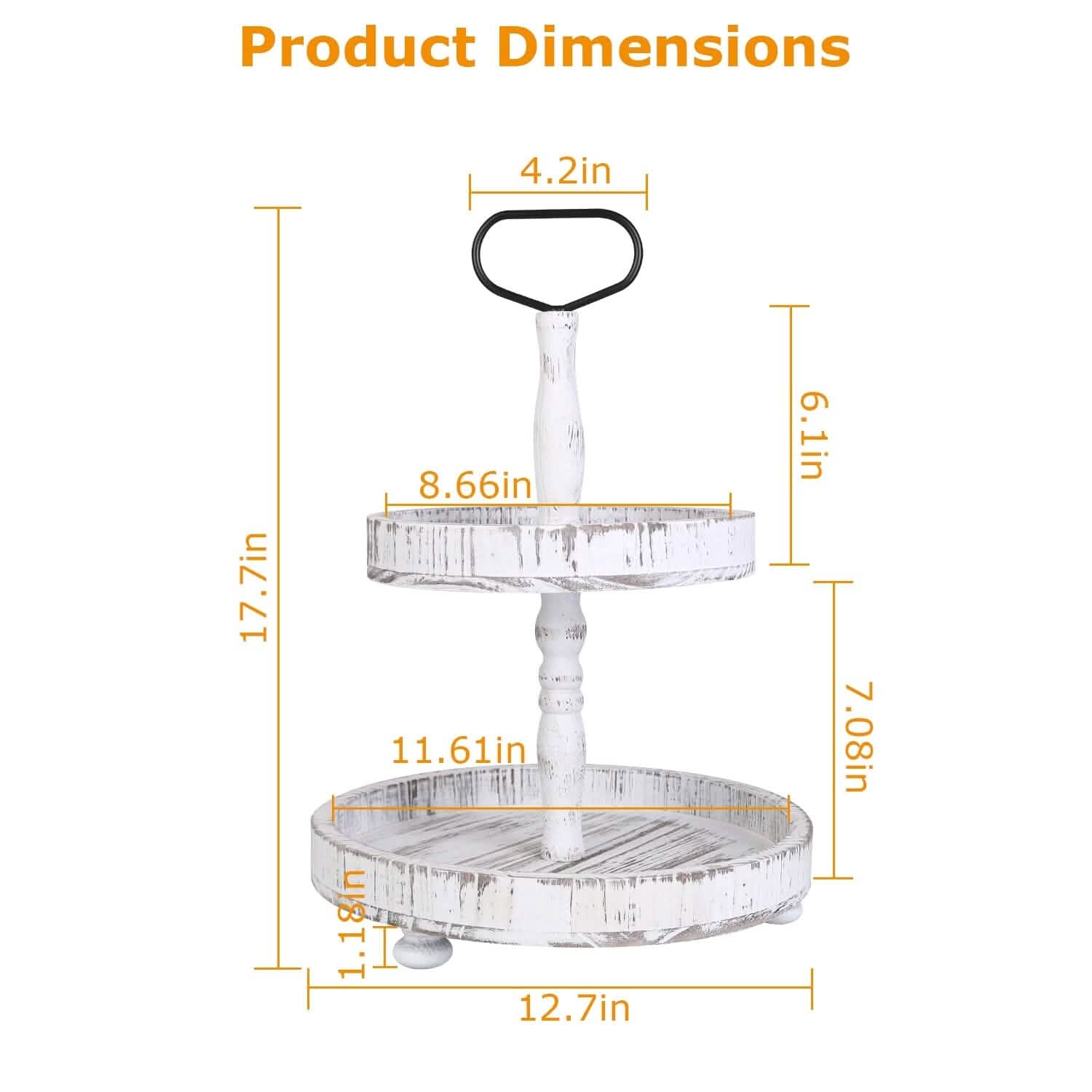2-Tier Serving Tray Round Farmhouse Kitchen DailySale