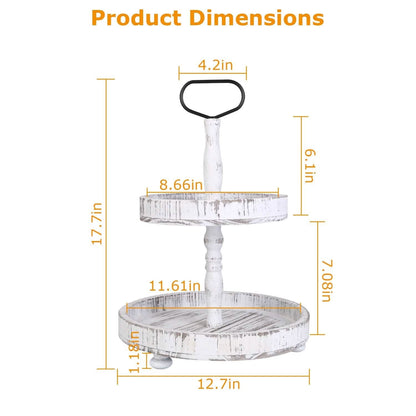 2-Tier Serving Tray Round Farmhouse Kitchen DailySale