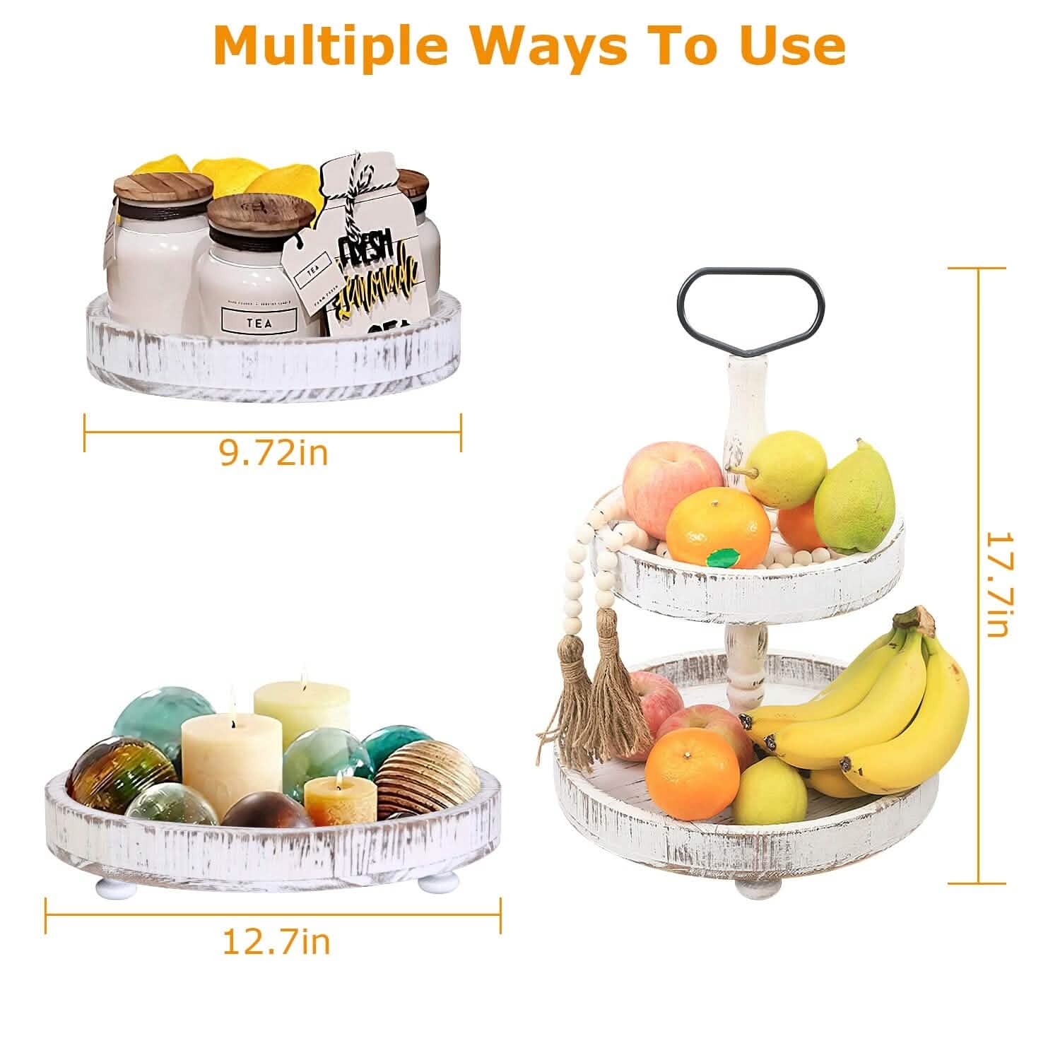 2-Tier Serving Tray Round Farmhouse Kitchen DailySale