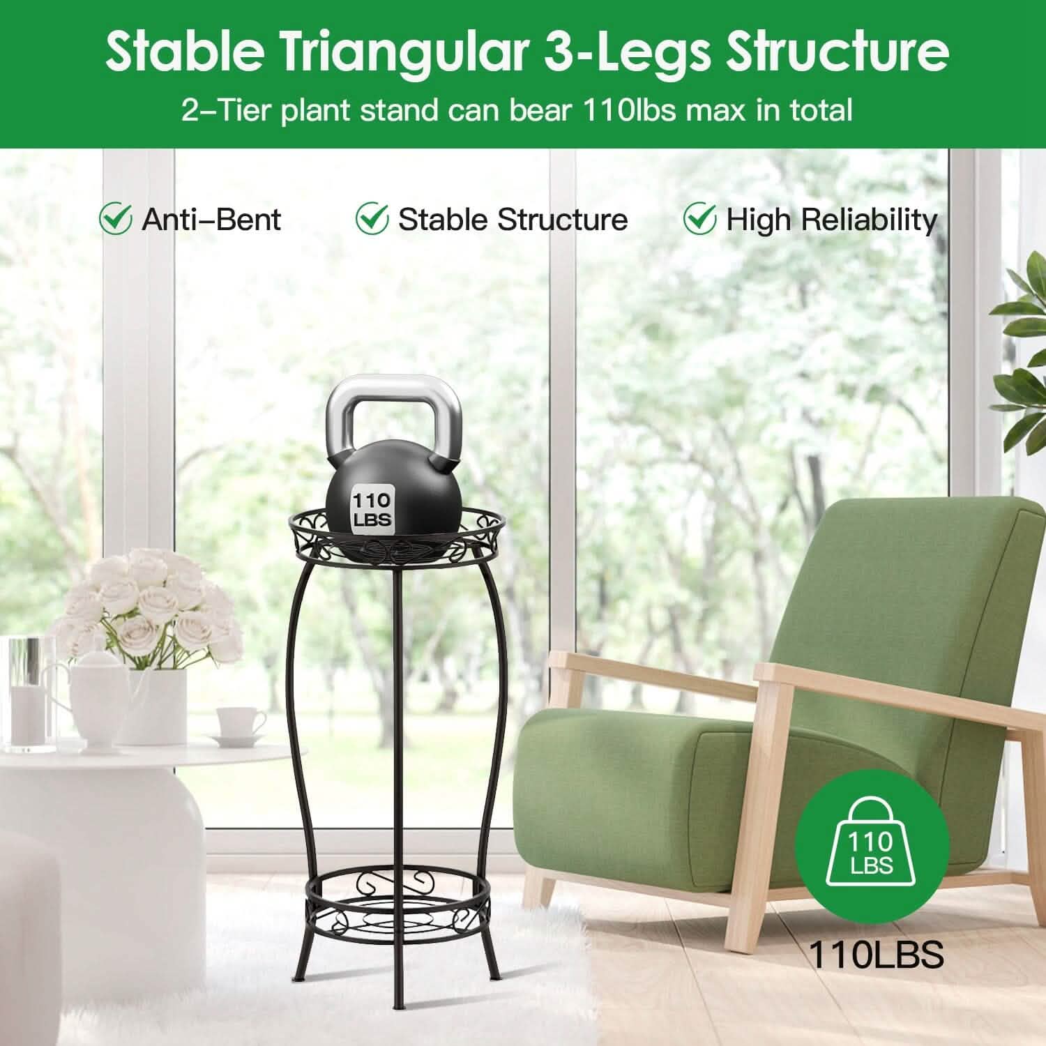 2-Tier Tall Plant Stand Rack Holder DailySale