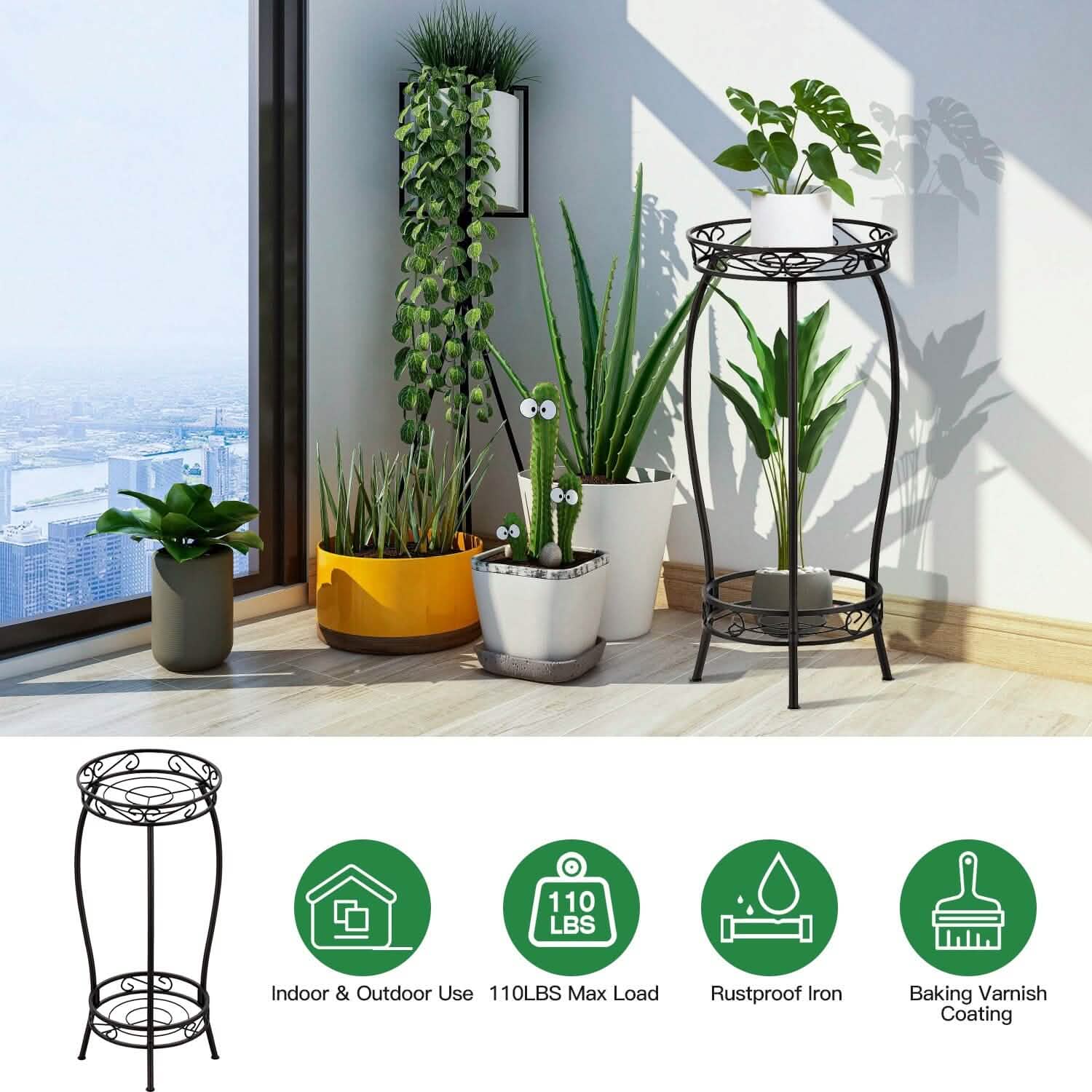 2-Tier Tall Plant Stand Rack Holder DailySale